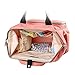 SUNVENO Diaper Bag Backpack Functional Baby Nappy Changing Bag with Insulated Pockets Waterproof Fabric Large Capacity (Pink)