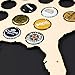 USA Beer Cap Map with States Borders - 17x10 inches - 43 Caps - Birch Plywood