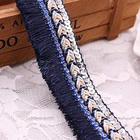 Cotton Fringe Tassel Trim Lace Ribbon Cord Braided Sequin