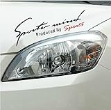 Vinyl Car Sticker Decal for Hood, Bumper, Fender, Trunk (Sports Mind Black and Red)