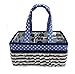 Bacati Elephants Nursery Fabric Storage Caddy with Handles, Blue/Navy/Grey