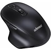 Adesso iMouse A50 Ergonomic Wireless Mouse, Bluetooth and 2.4GHz Dual Mode | USB-C Receiver, Copilot AI Hotkey, 3 Level DPI (1000/1600/2400), 6 Buttons, Right Hand Design for Windows