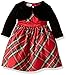 Blueberi Boulevard Baby Girls' Plaid Velvet Dress, Red, 24 Months