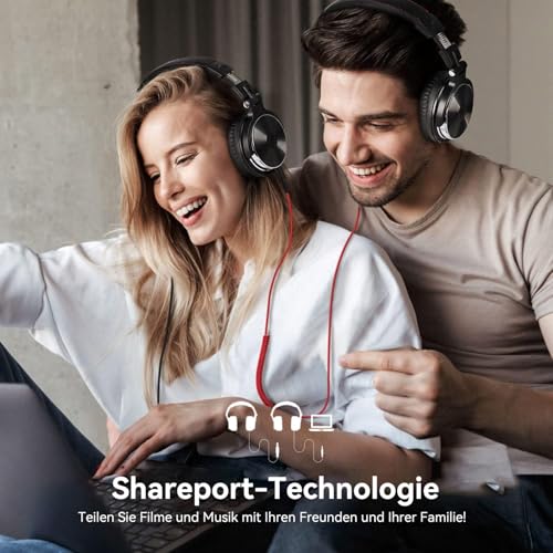 OneOdio Over Ear Studio Headphones with Cable with 6.3 mm & 3.5 mm Jack, Closed DJ Headphones with 50 mm Driver, Bass Sound