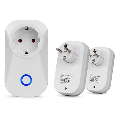 V-TAC Smart WLAN-Buchse-Schalterstecker-EU Standard-Funktioniert mit Amazon Alexa & Google Home Assistand, Kein Hub notwendig