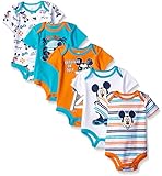 Disney Baby Mickey 5 Pack Bodysuits, Multi/Orange, 6-9 Months