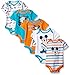 Disney Baby Mickey 5 Pack Bodysuits, Multi/Orange, 6-9 Months