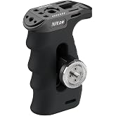 Nitze Ergonomic Rosette Side Handle - PA29A | Rosette for ARRI, Up/Down and Left/Right Adjustable, Rubberized Aluminum Material
