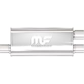 MagnaFlow Performance Exhaust Muffler 12267 | Deep Signature Sound, 5x8x18" Oval, Stainless Steel, 3"/2.5" Inlet/Outlet, Offset/Dual