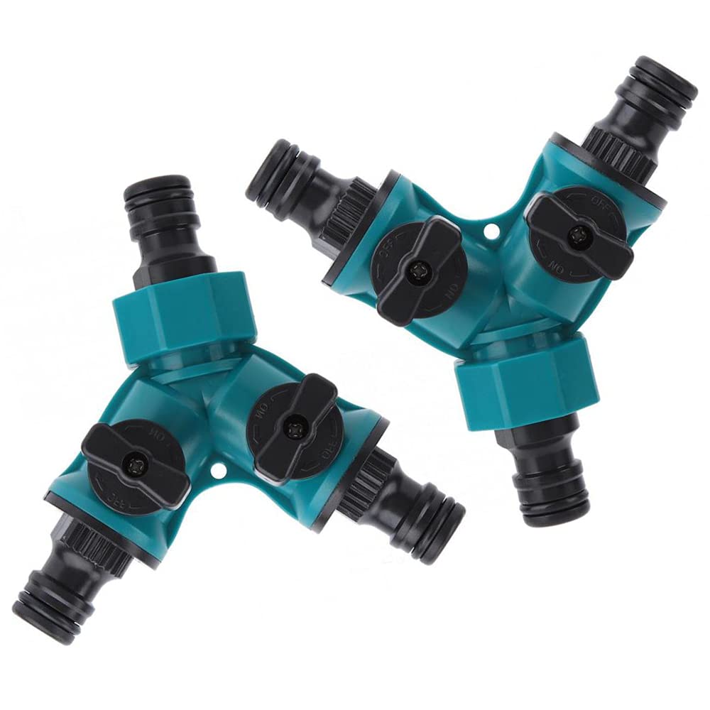 Dajiaxingxing 2 Pcs Garden Tap Hose Connectors Splitters Y Type Water Diverter Valve 2 Way Plumbing Fittings Hozelock Connector for Washing Machine Hose Connector Water Pipe