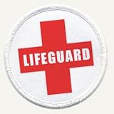 LIFEGUARD Cross Red Pool Safety Alert 3 inch Sew-on Patch