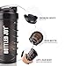 BOTTLED JOY Protein Shaker Bottle, Non-toxic Wide Mouth 100% Leak Proof Shake Water Bottles 27oz 800ml (Shoelace Black)
