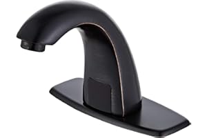 Luxice Touchless Bathroom Sink Faucet Oil Rubbed Bronze - Automatic Motion Sensor Battery Opertated for Commercial Lavatory Bathroom