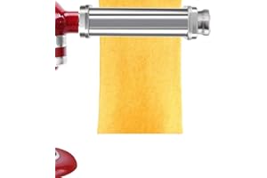 Pasta Roller for All KitchenAid Stand Mixer, Electric Dough Roller with 8 Different Thickness Adjustments, Stainless Steel Pa