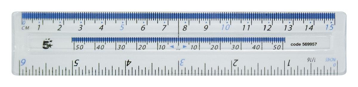 5 Star Office 150mm Clear Plastic Rule