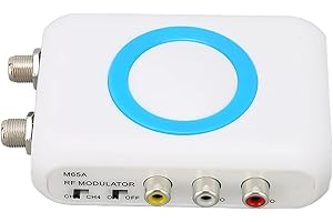 PISSENTE Digital RF Modulator, M65A NTSC RF Modulator Support AV Output Adapter, Professional HD VHF Demodulator Converter, VHF HD Digital Adapter for CATV System