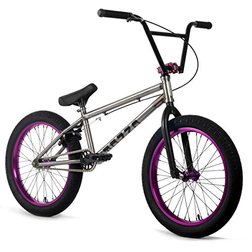Elite 20″ BMX Bicycle CMNDR Model Freestyle Bike New with 4pcs CrMo 4130 Handlebar (Raw, 20″)