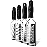 Microplane Gourmet 4 Piece Grater Set - Fine, Medium, Coarse, Extra Coarse