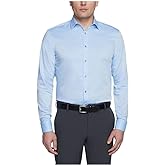 Calvin Klein Men's Regular Fit Herringbone French Cuff Non Iron Dress Shirt