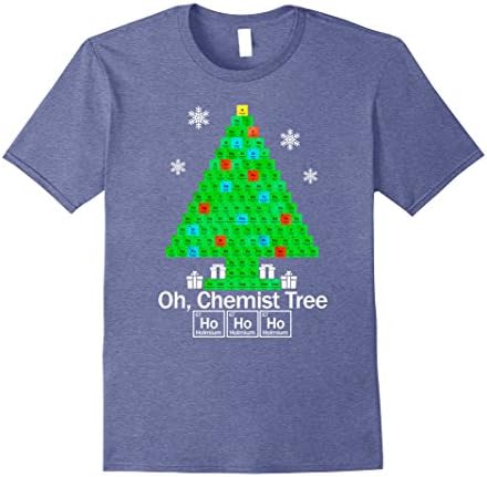 Mens Oh Chemist Tree Hohoho Women Men Tee Shirt Gift XL Heather Blue