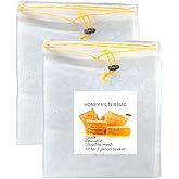 beeuuonx Honey Strainer, 2 Pcs Honey Filter Bag Ultra-Fine Mesh Strainer with Adjustable Drawstring, Beginner Honey Extractor Equipment in a 5 Gallon Bucket, Bee Supplies Reusable and Washable