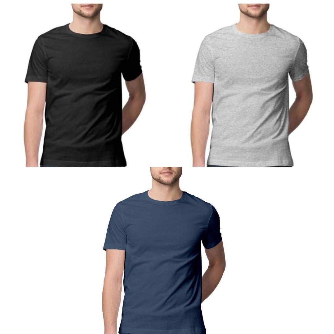 Buy 3 TShirt Combo Black, Blue & Grey at Amazon.in