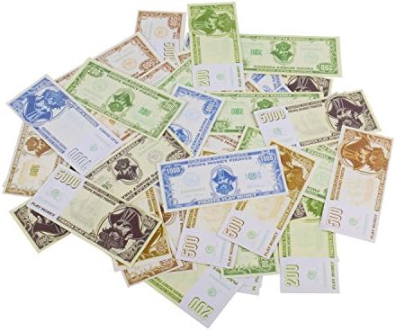 Trekids Pirate Banknote Play Papper Money 4 Face Values 100 Pieces for Kids Gift to Training Financial Capability