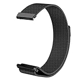 Gear S3 Frontier/Classic Watch Band, V-Moro Black Milanese Loop Mesh Stainless Steel Metal Bracelet Strap with Strong Magnet for Samsung Gear S3 Frontier/S3 Classic Sports Smartwatch 6.69