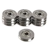 Letool®10pcs HCS V625ZZ V Groove Wire Guide Pulley Rail Ball Bearings Wheel 5x22x5mm