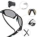 Torege Polarized Sports Sunglasses For Cycling Running Fishing Golf Unbreakable Frame TR006 (Black&silver)