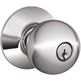SCHLAGE F51A ORB 625 Orbit Knob Keyed Entry Lock, Bright Chrome