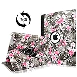 Cellularvilla 360 Degree Rotating Black Pink Flower Pu Leather Flip Folio Stand Case Cover for iPad with Retina Display (iPad 4th Generation), the new iPad 3 / iPad 2 (Automatic Wake/Sleep Feature)