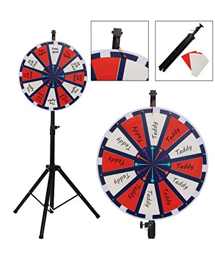 SPRAWL 24" 14 Slot Spinning Game Color Prize Wheel Folding Fortune Party Game