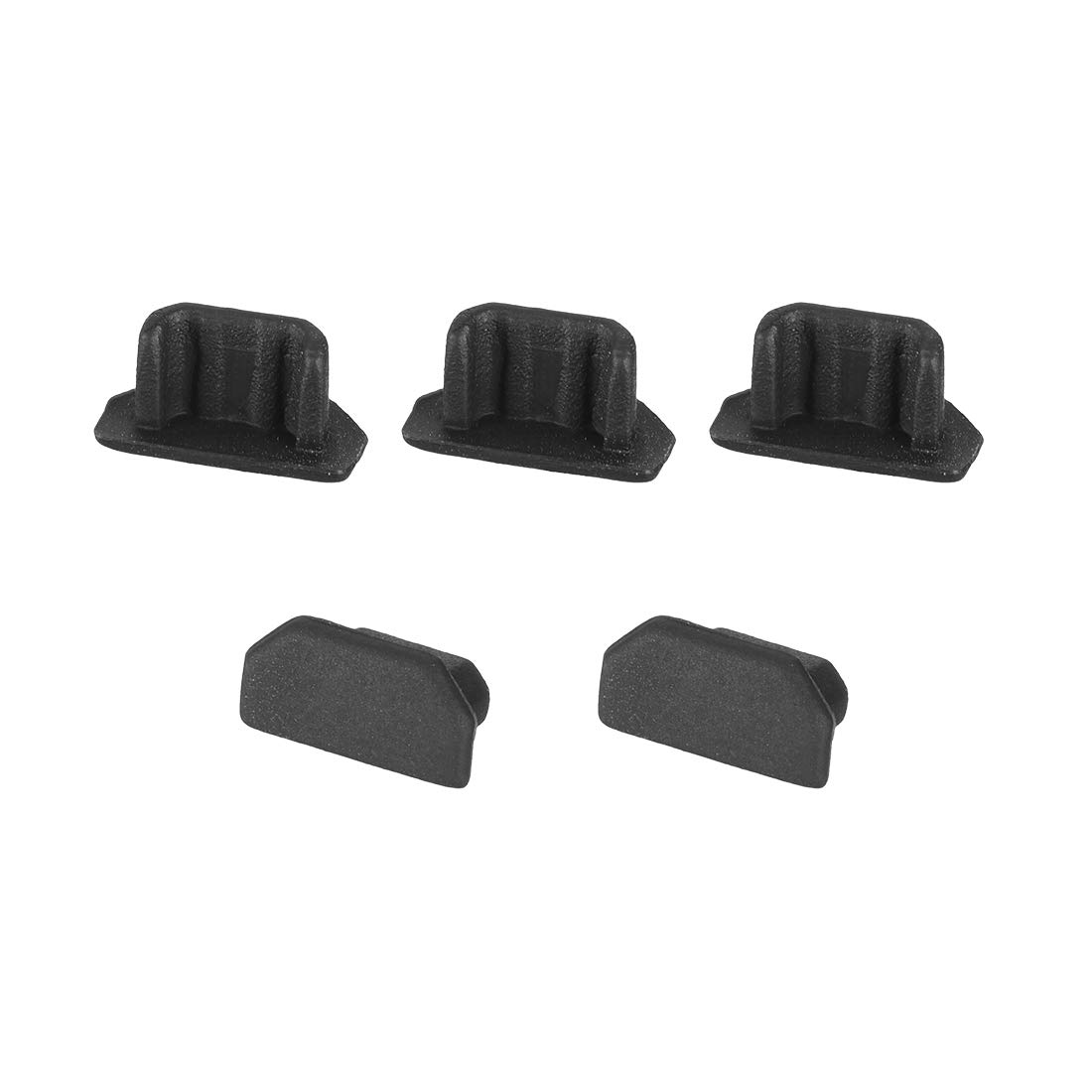 sourcing map Silicone Micro USB Anti-Dust Stopper Cap Cover Black 5pcs