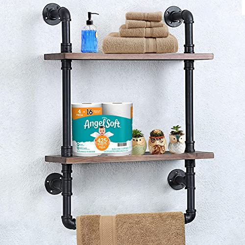 Industrial Pipe Shelving Floating Shelves Wall Mounted Iron Pipe