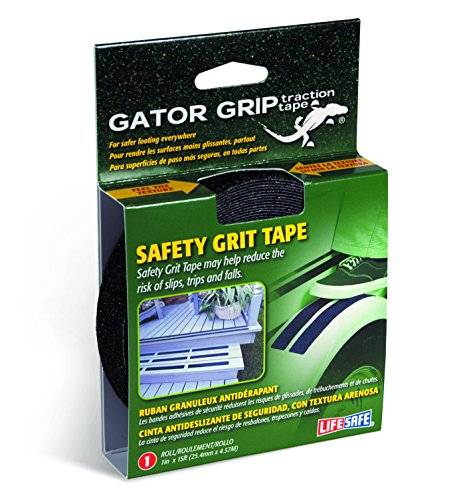 Gator Grip : RE3950 Premium Grade High Traction Non Slip 60 Grit Indoor Outdoor Anti-Slip Tape, 1 Inch x 15 Foot, Black