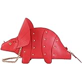 QZUnique Dinosaur Shark Shoulder Bag for Women 3D Animal Novelty Purse Zipper Crossbody Handbag Clutch Messenger Bag for Girl