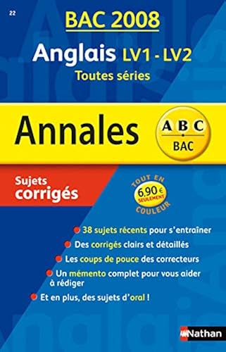 Download Anglais LV1-LV2 toutes séries : Sujets corrigés PDF