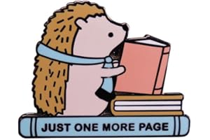 VNEWSCHI JUST ONE MORE PAGE Enamel Pin Badge Cute Squirrel Reading Enamel Brooch Metal Lapel Badge Collect Denim Jacket Backpack Pin Decoration Children Fashion Gifts