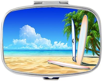Newing Summer beach and skateboarding Rectangular pill box/pill case- 2 Compartments for Keeping Pills Separate pill box/pill case