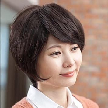 Amazon Com Real Hair Wig Hair Elderly Women Girls Female Short