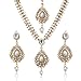 Sparkling Tear Drop With Kundan Leaves Indian Ethnic Necklace Set White d7w