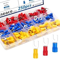 smseace 250Pcs #8(M4) 22-16/16-14/12-10AWG Fork