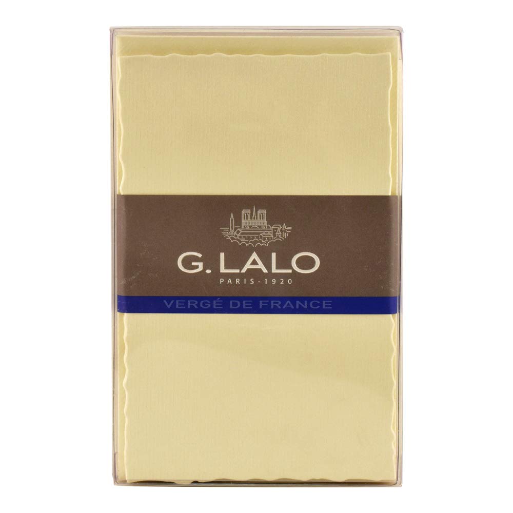 Lalo 25216L - A "Paris Collection" correspondence set including 10 cards 9,7x15,2 cm 300g and 10 lined envelopes with serrated edges 10x15,8 cm, in Ivory