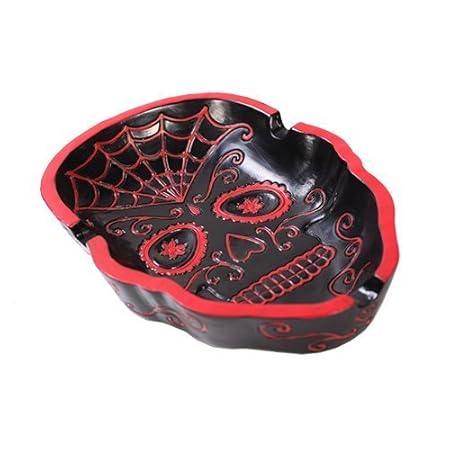 Pacífico de Tradin g da y mucho cenicero calavera de figura decorativa hecha de poliresina