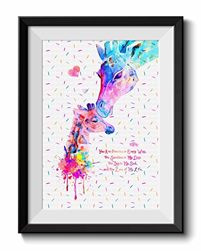 Uhomate-Baby-Giraffe-with-Momma-The-Giraffes-Home-Canvas-Prints-Wall-Art-Inspirational-Quotes-Wall-Decor-Living-Room-Bedroom-Bathroom-Artwork-C060-8X10