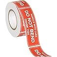 250-Pack Do Not Bend Stickers - Weatherproof Vinyl, Bold Red Text - Shipping Labels, Mailing Supplies ShieldGuard - Preserve Your Precious Mailings