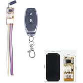 MANGOOD Micro Wireless Relay Switch,Latching 433MHz RF DC 3.3-12V 5V | Micro 1A Remote Relay Module supports latching ON/OFF for low voltage DIY circuits, LED lights, power buttons,and RC projects