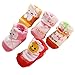 5pair Baby Girls Toddler Animal Cotton Anti Non-Skid Slip Crew Socks 0-12 Month