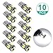 Sunnest 194 LED Super Bright Light Bulbs, 5730 Chipset 12V Car Replacement Interior Lights for Dome Map Door Courtesy License Plate Lights, T10 Wedge W5W 168 194 2825 10-SMD White Bulbs (Pack of 10)